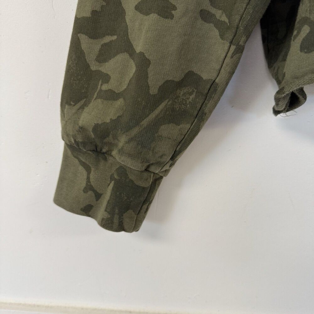 Affliction Garage Built Crop Camo Distressed Hoodie Sweater Cut Outs XL EUC - Picture 7 of 11
